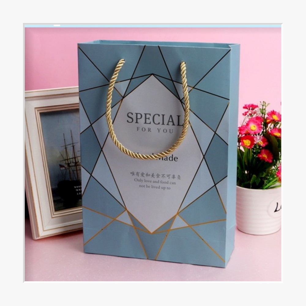 Classy XÉ LẺ túi giấy +Hộp quà lớn quà tặng hoạ tiết cẩm thạch In chữ Especially For You phong cách châu Âu Q264