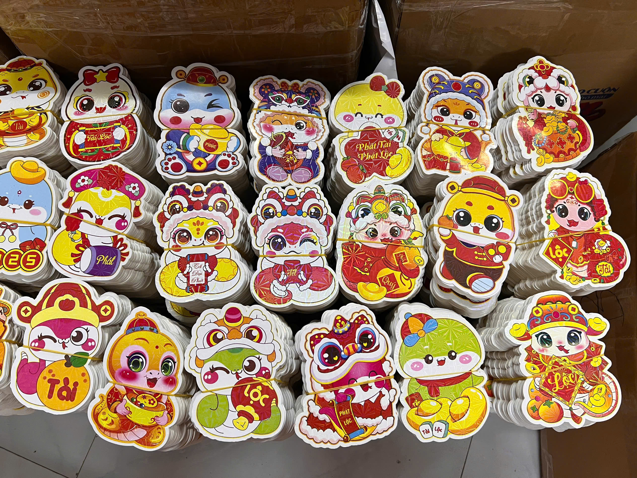 Combo 50 bao lì xì chibi phản quang mẫu 2025