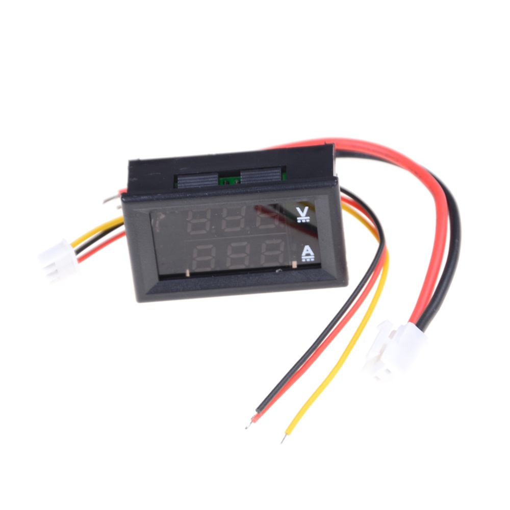 Fashion dc 100v 10a vôn kế ampe kế màu xanh + đỏ led kép kỹ thuật số volt amp meter đo