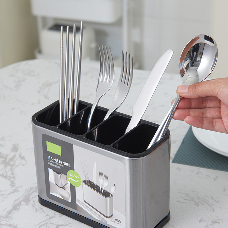 Ống cắm đũa thìa inox cao cấp 4 ngăn