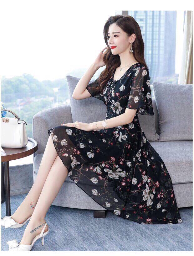 Đầm xòe dự tiệc hoa cao cấp