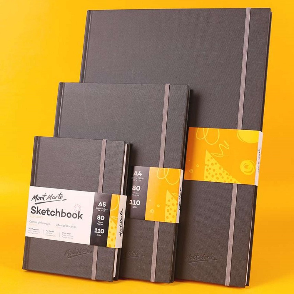 [HCM]SỔ PHÁC THẢO MONT MARTE HARDBOUND SKETCH BOOK - 110 GSM 80 TỜ SIZE A5/A4/A3