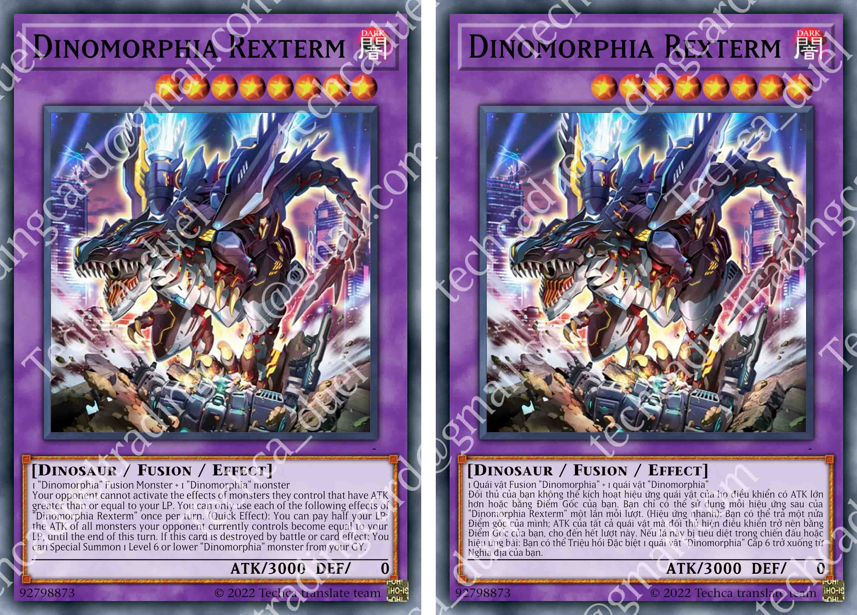 Bài In Tiếng Việt - Bộ bài Yugioh - Custom Deck - Dinomorphia Deck