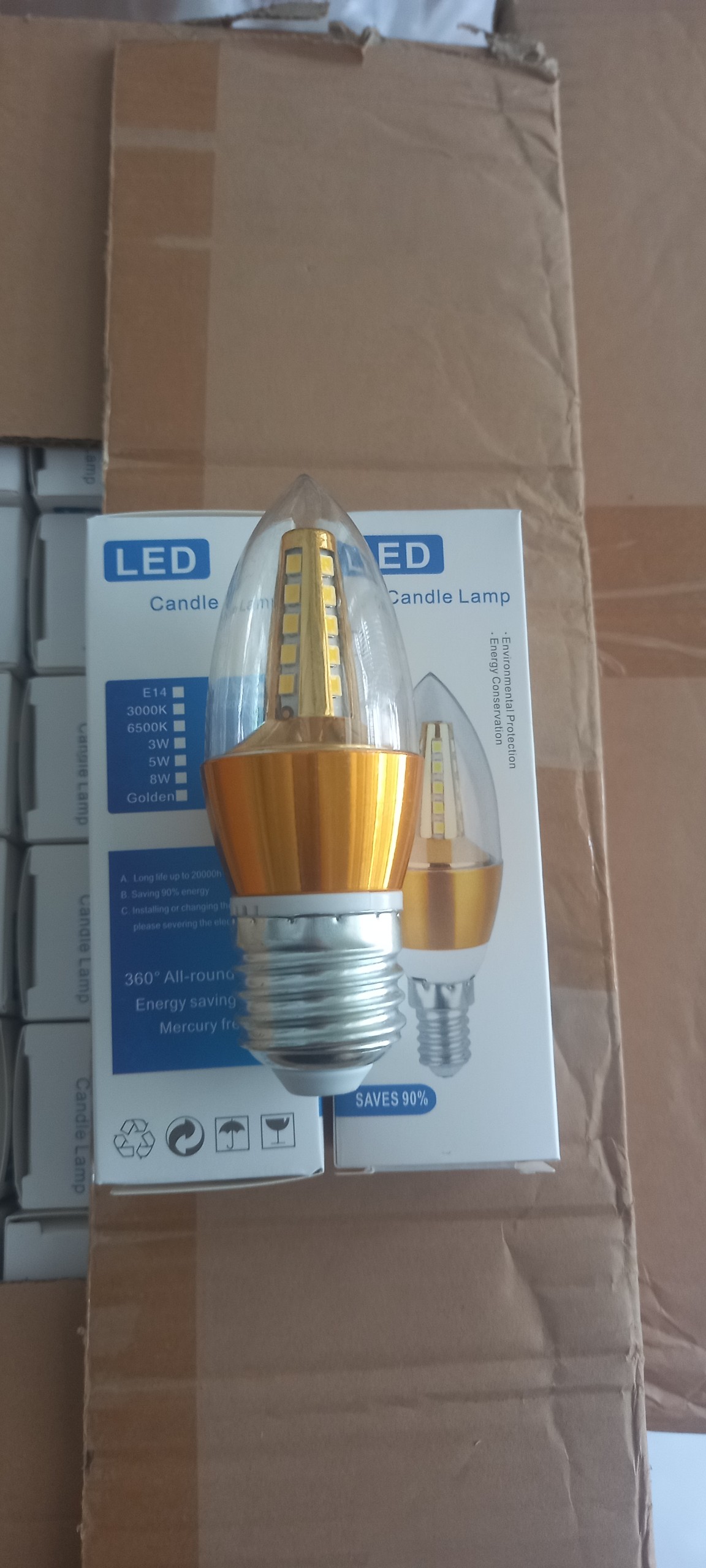 Bóng Đèn Led 5w Ánh Sáng Vàng _ Bóng Nến Đuôi e27