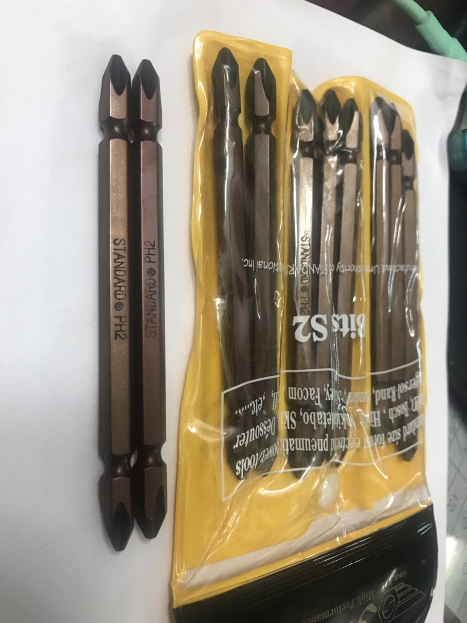 MŨI VÍT 2 ĐẦU BAKE NÂU STANDARD PH2 X 100MM ( 1 VĨ / 10 CÂY )