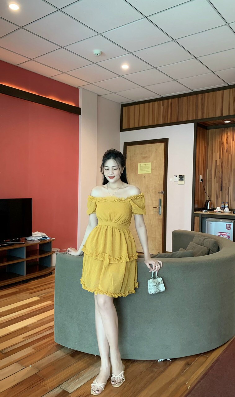 Đầm bẹt vai bèo-THH#damnu