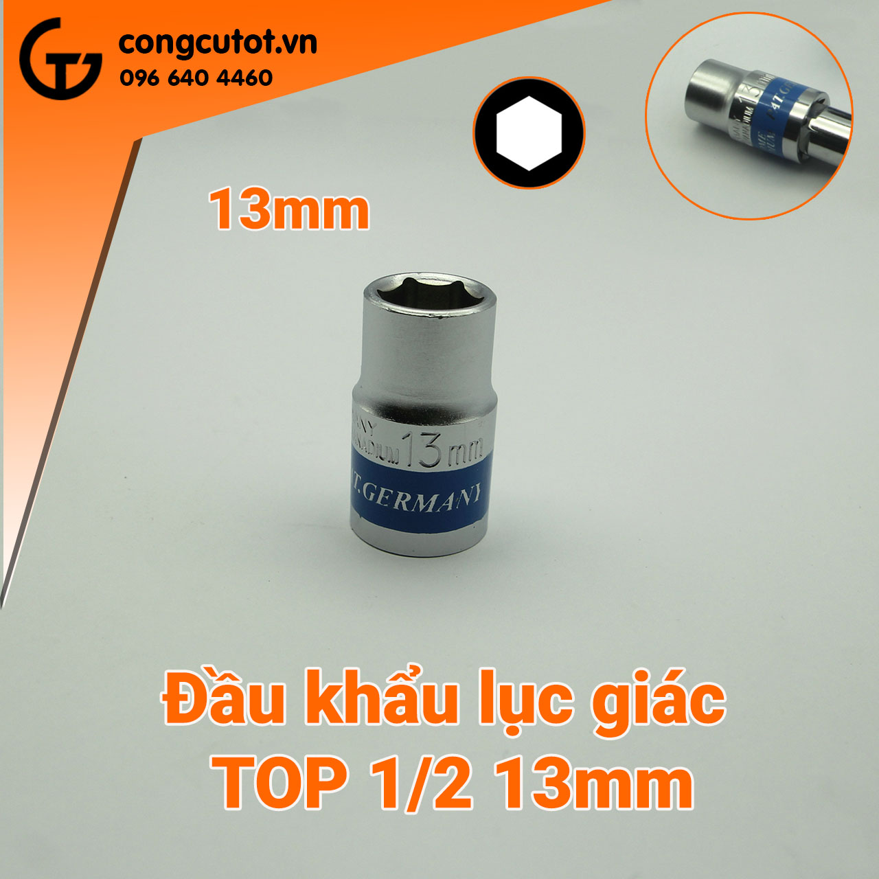 Đầu tuýp lục giác ngắn 1/2 TOP các cỡ