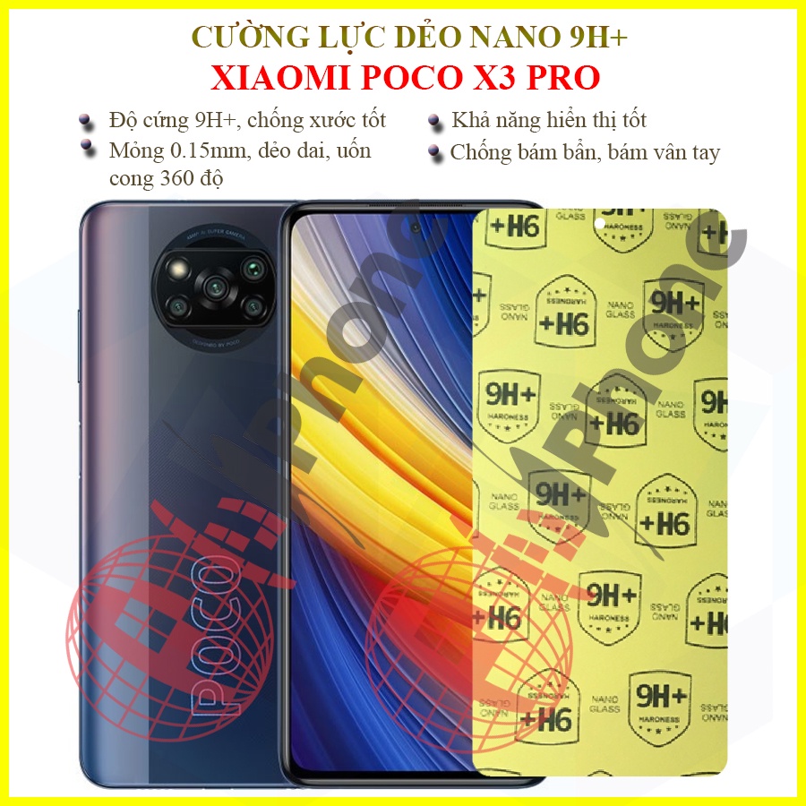 Dán cường lực dẻo nano Xiaomi Poco X3 Pro