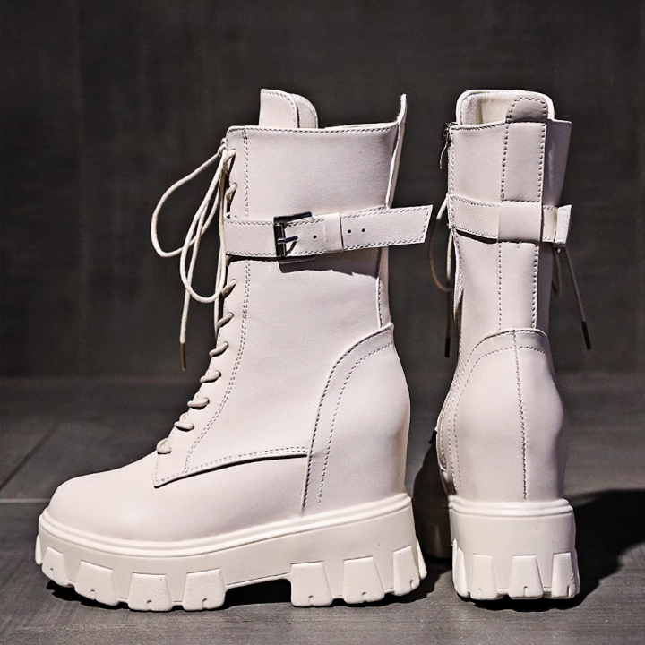 Boots Nữ Đế Xuồng 9cm cổ lửng PB590-4161
