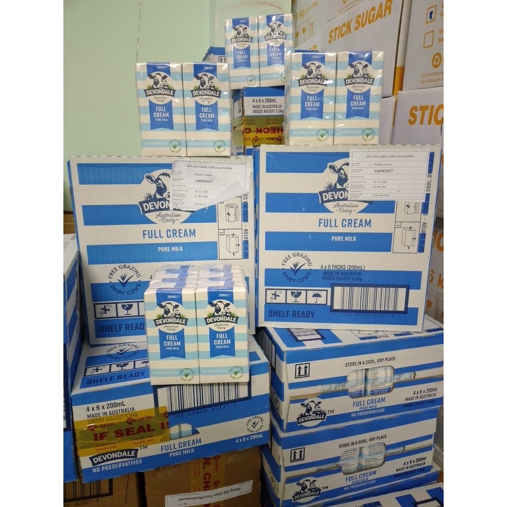 [HCM] [Combo 12 Hộp] Sữa Tươi Nguyên Kem DEVONDALE 200ml - Nhập Khẩu Úc