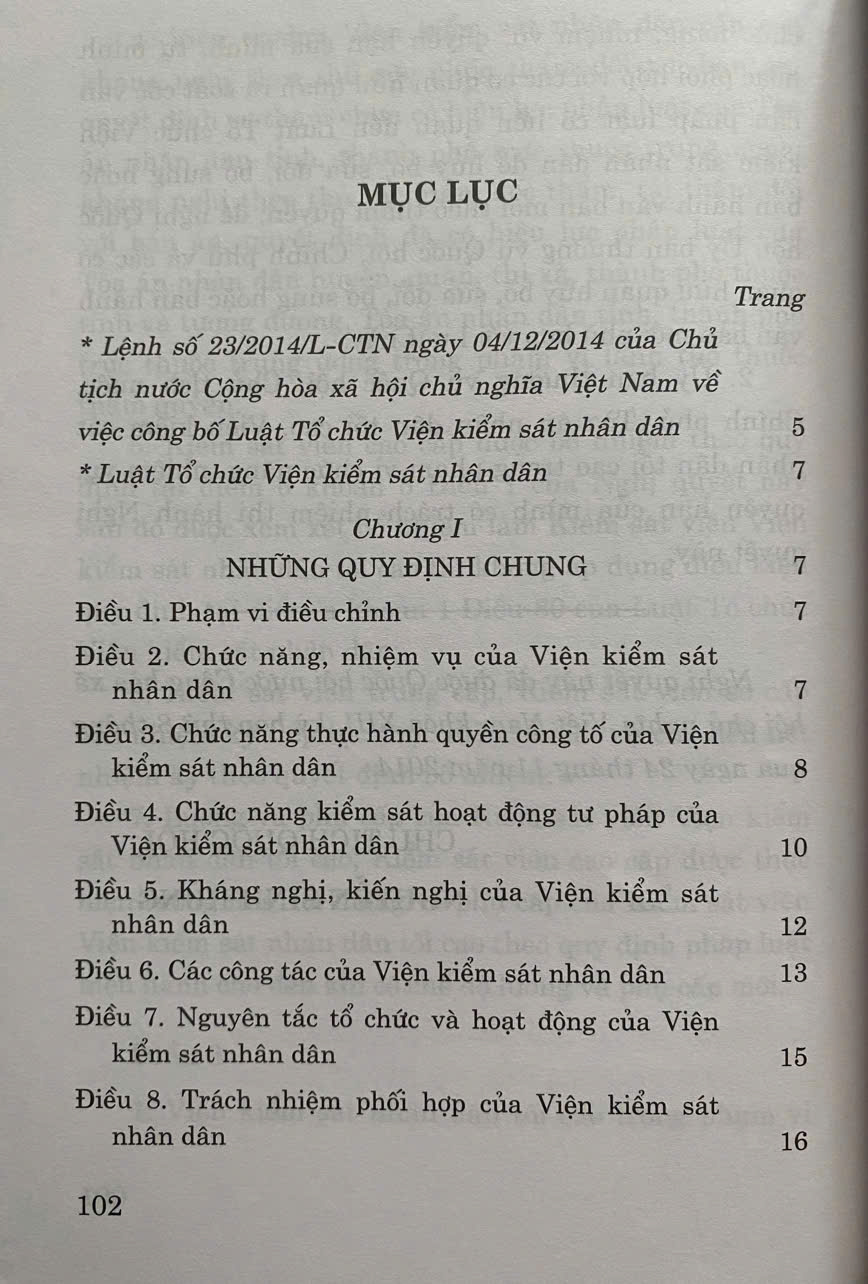 Luật Tổ Chức Viện Kiểm Sát Nhân Dân năm 2014