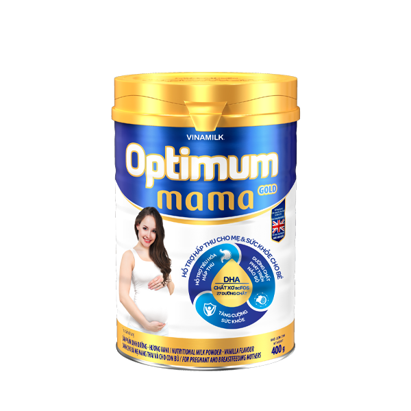2 Hộp Sữa bột Optimum Mama Gold - Hộp thiếc 400g - Sữa tốt dành cho bà bầu - Mẹ hấp thu khỏe bé thông minh hơn