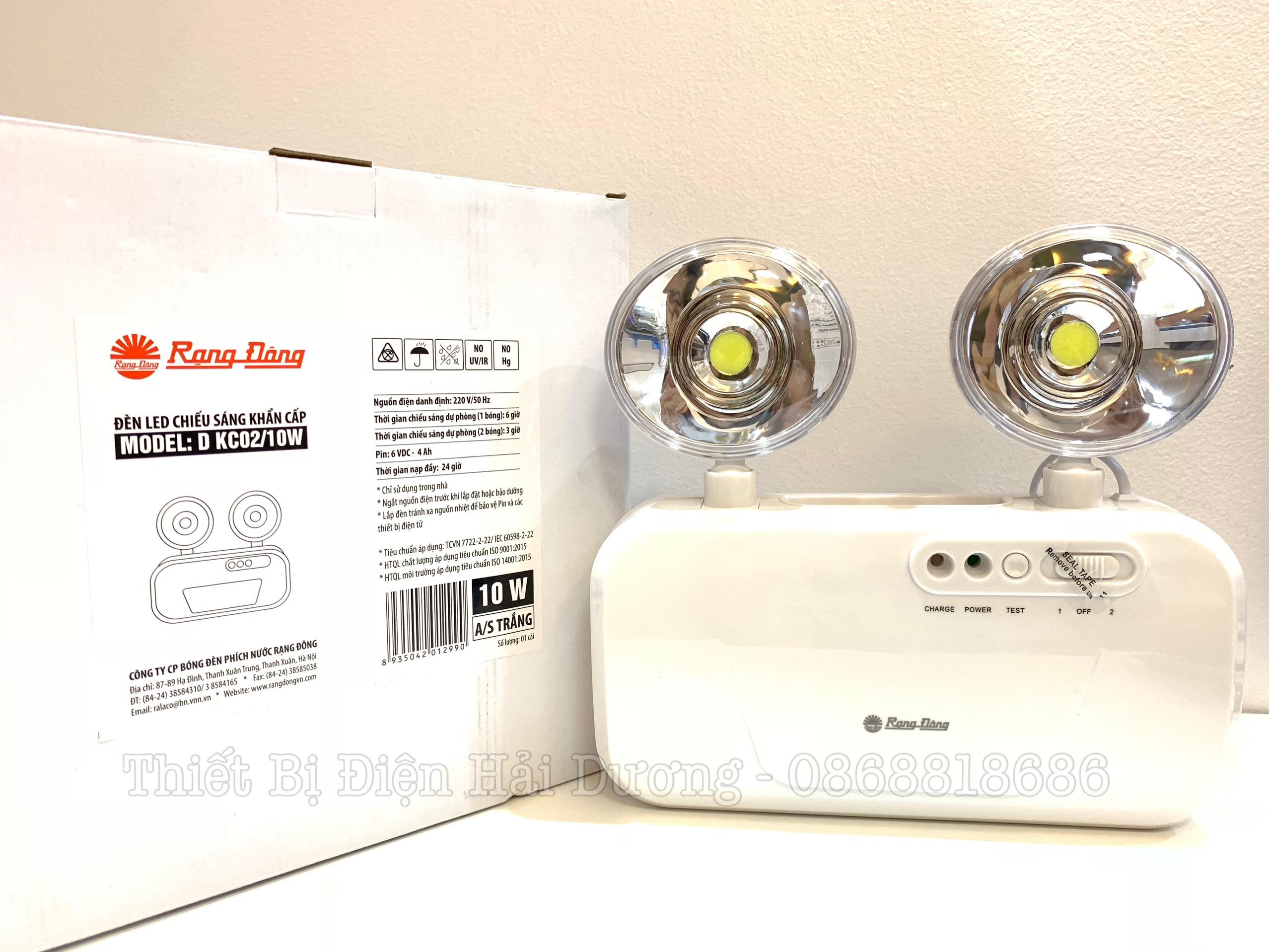 Đèn LED khẩn cấp Rạng Đông 10W D KC02/10W (Ánh sáng trắng)
