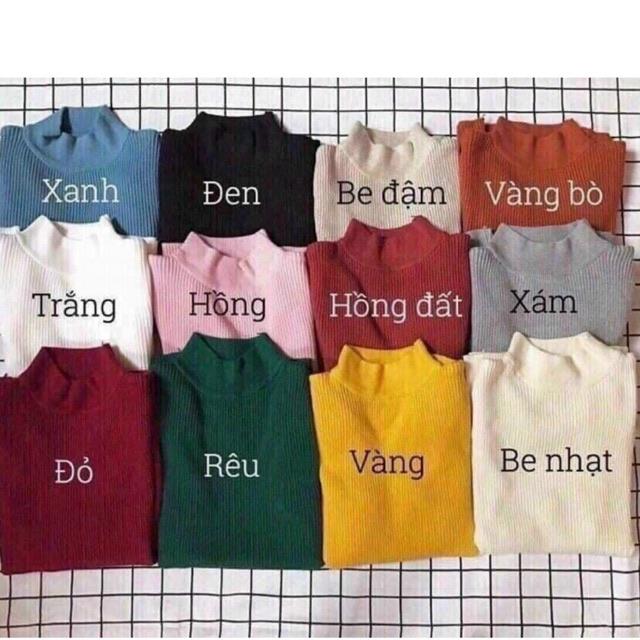 ✒☬✗  [Freeship] Áo Len Tăm Cổ Ba Phân Dày Dặn Mềm Mịn
