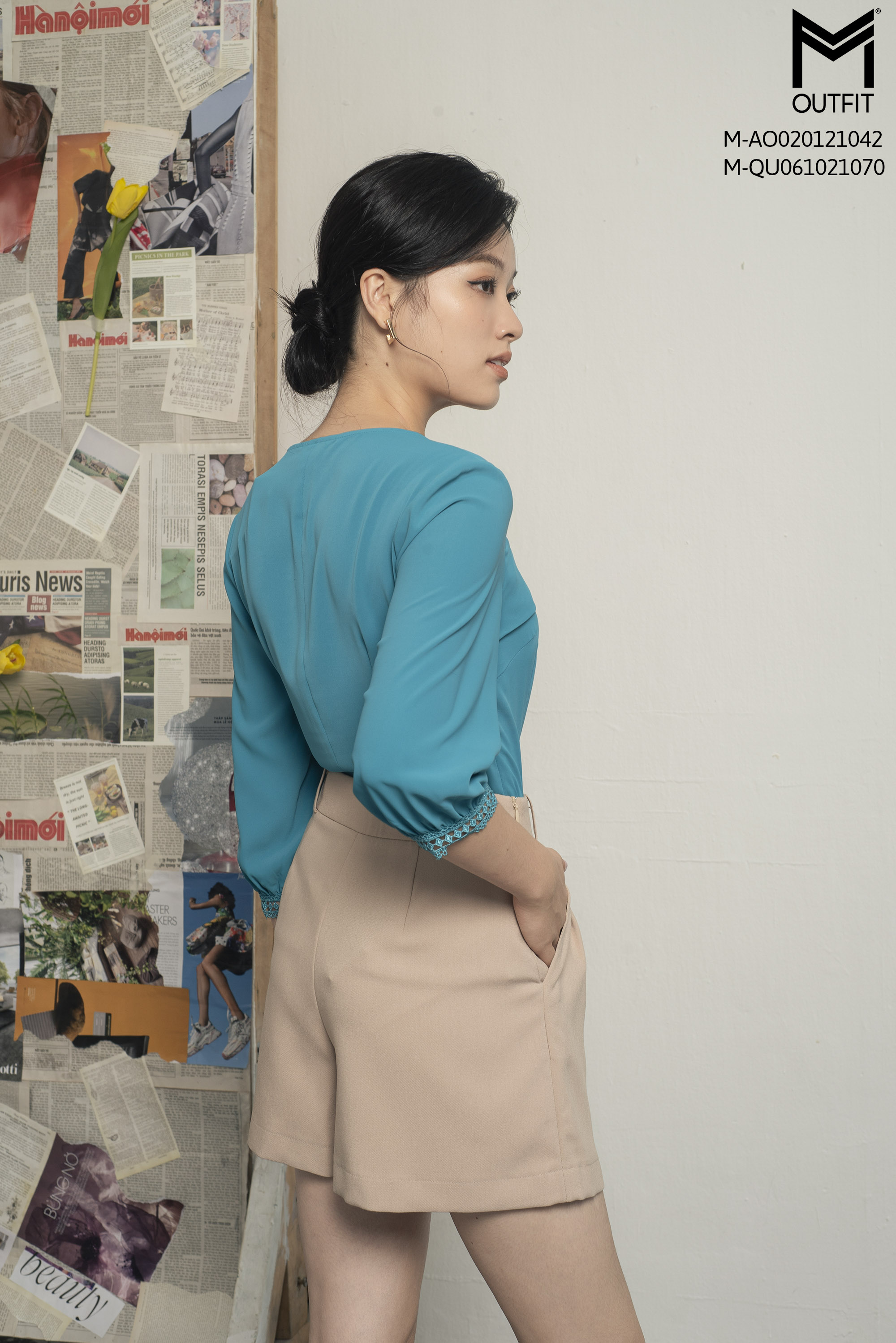 Áo kiểu tay lỡ, cổ vuông - Mmoutfit