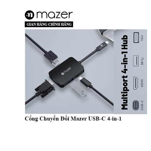 Cổng Chuyển Đổi Mazer USB-C 4-in-1 HUB