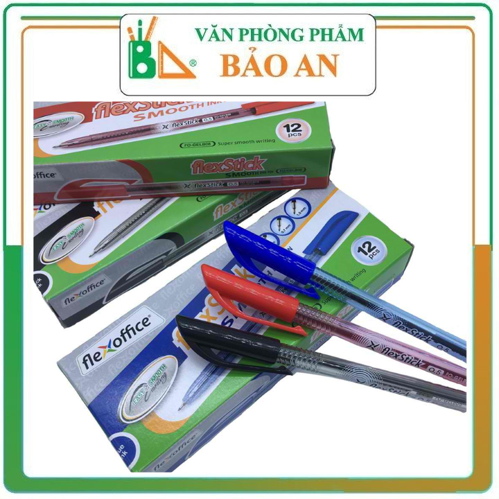 Túi 10 bút ɡel b flexstick smooth ink pen flexoffice fo-ɡelb08 - văn phòng phẩm bảo an