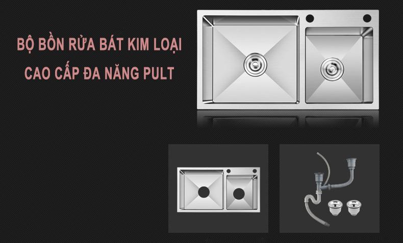 Bộ bồn rửa bát kim loại cao cấp đa năng PULT