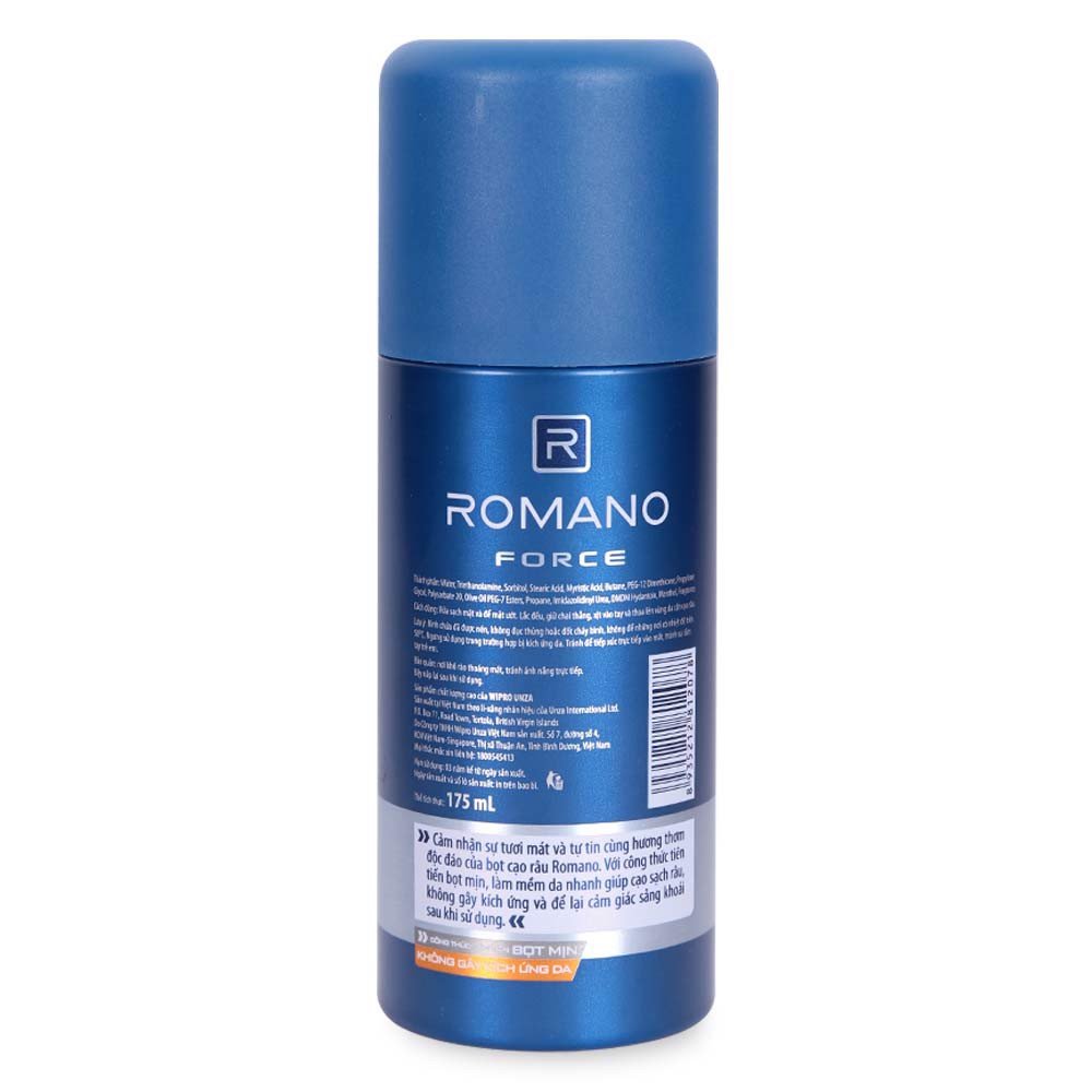 [HCM]Bọt cạo râu Romano force 175ml