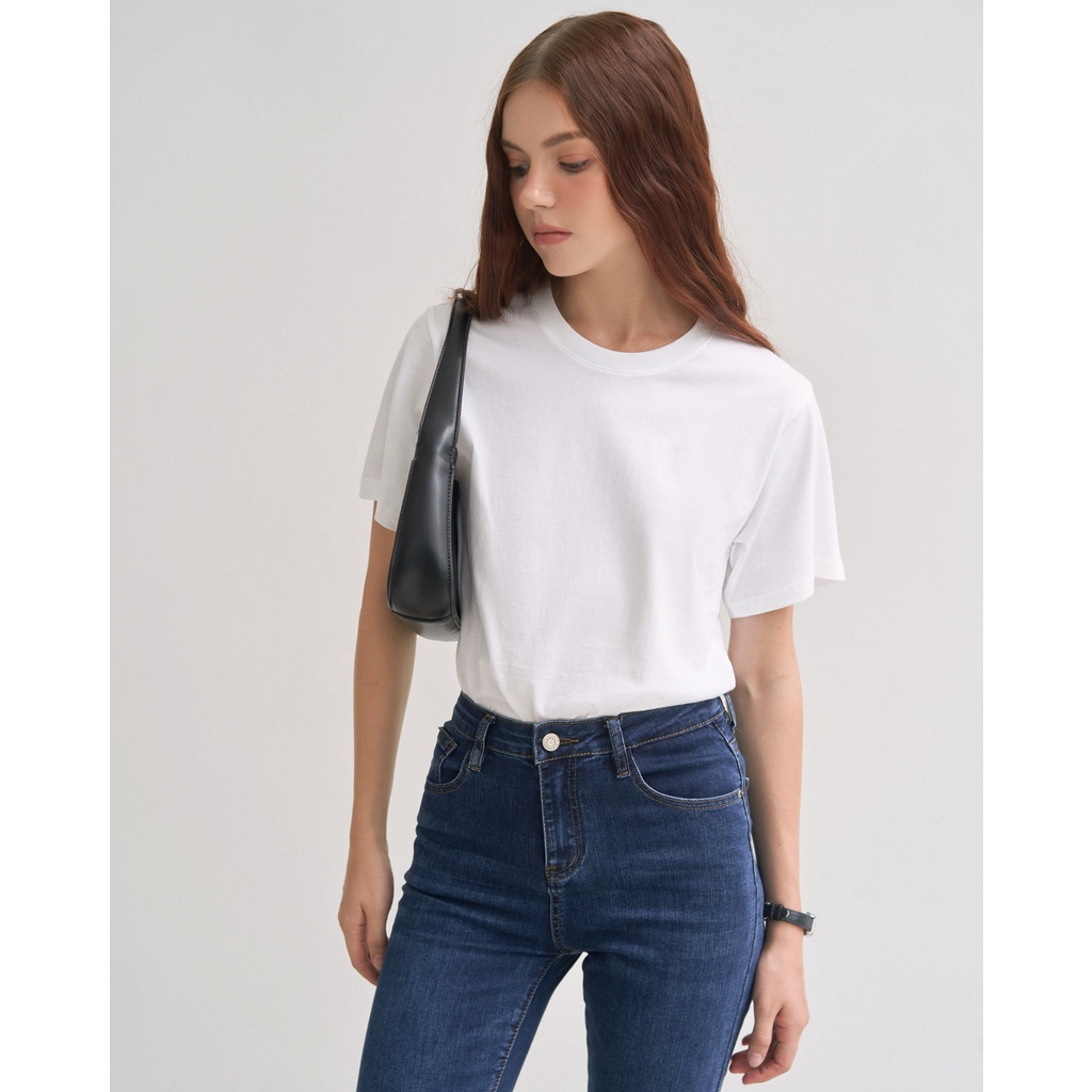 Áo Thun Trơn Nữ Basic Dáng Form Vừa Loude Regular Basic Tee | LA3569 | Lana Official