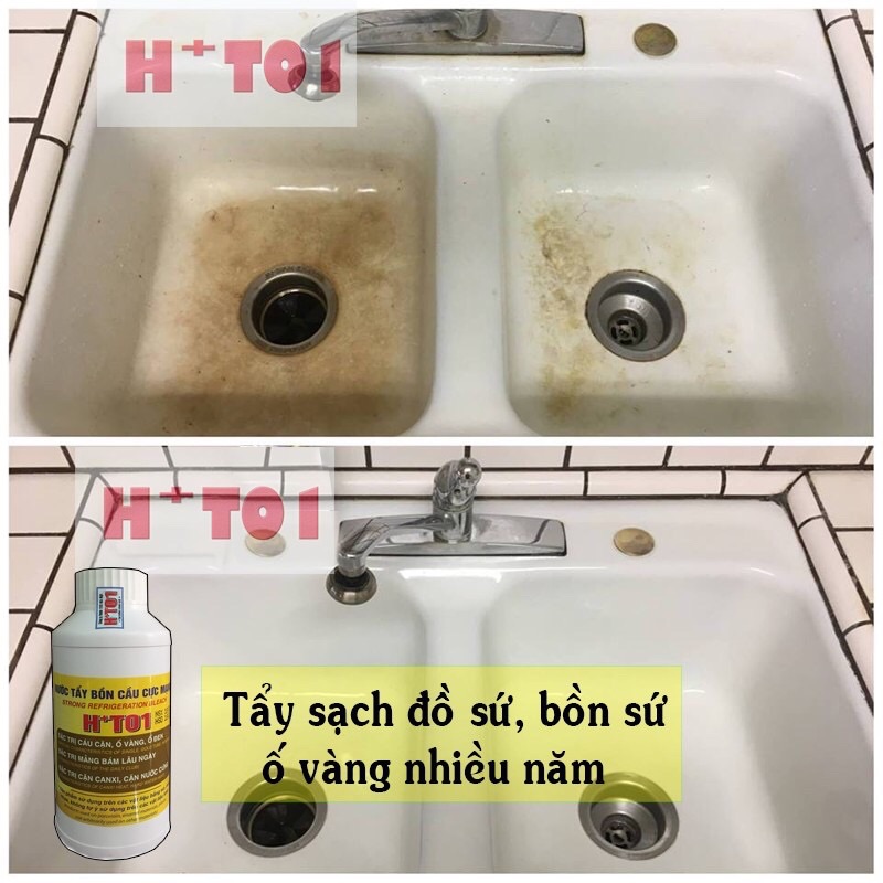 Tẩy ố men sứ bồn cầu