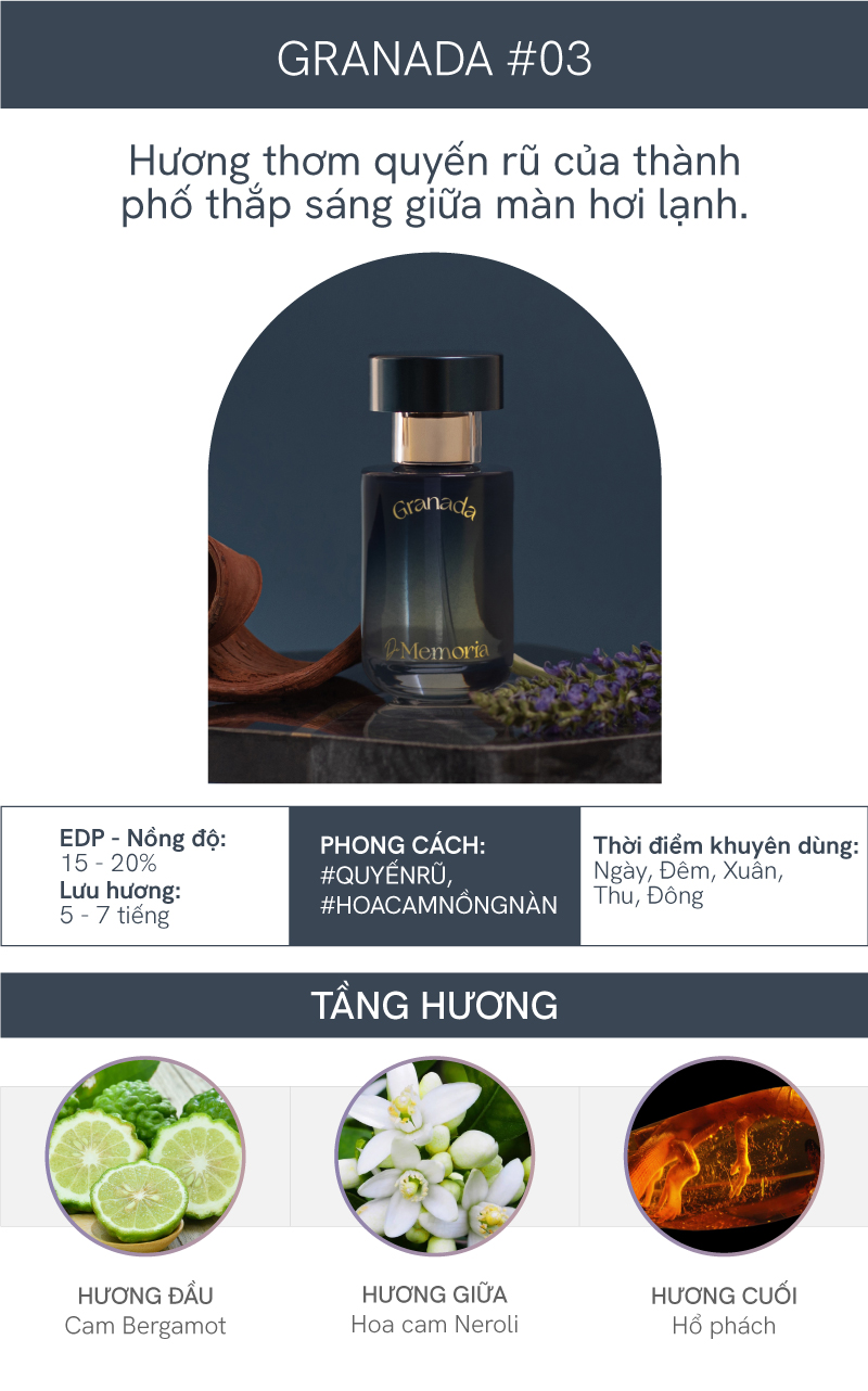 Nước Hoa De Memoria 30ml .#03 Granada Quyến Rũ
