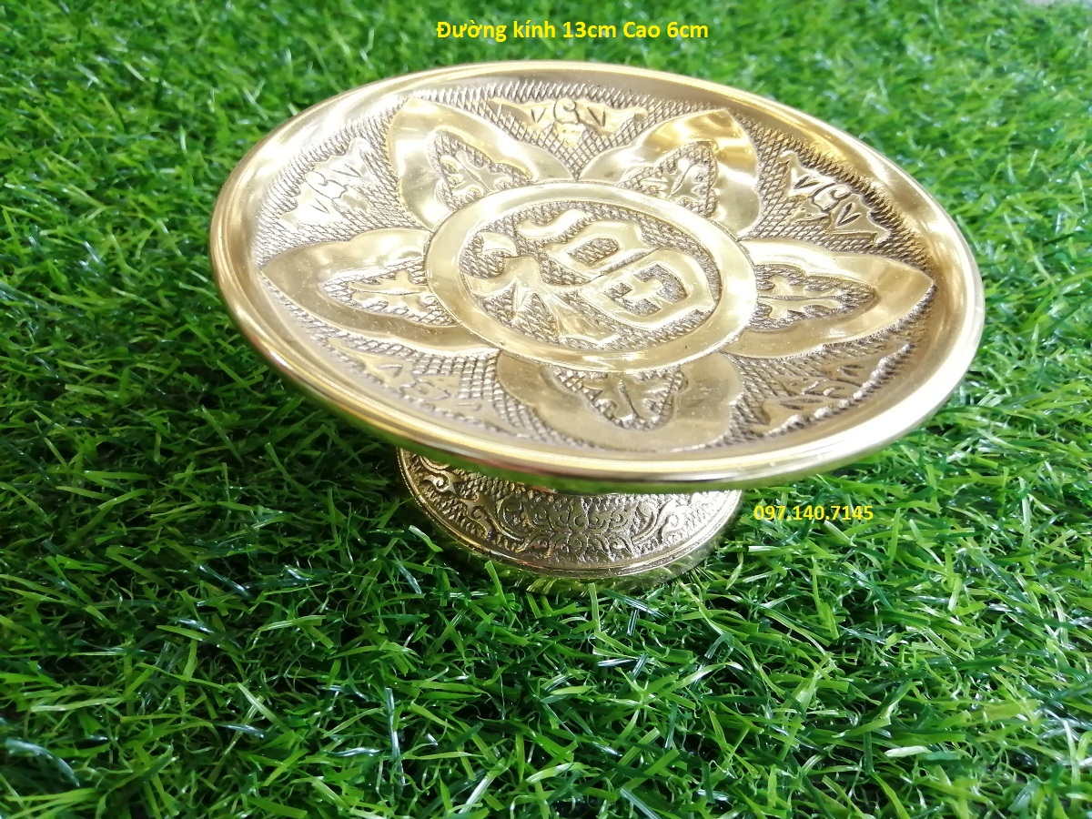 Dĩa hoa quả bằng đồng 13cm nhỏ