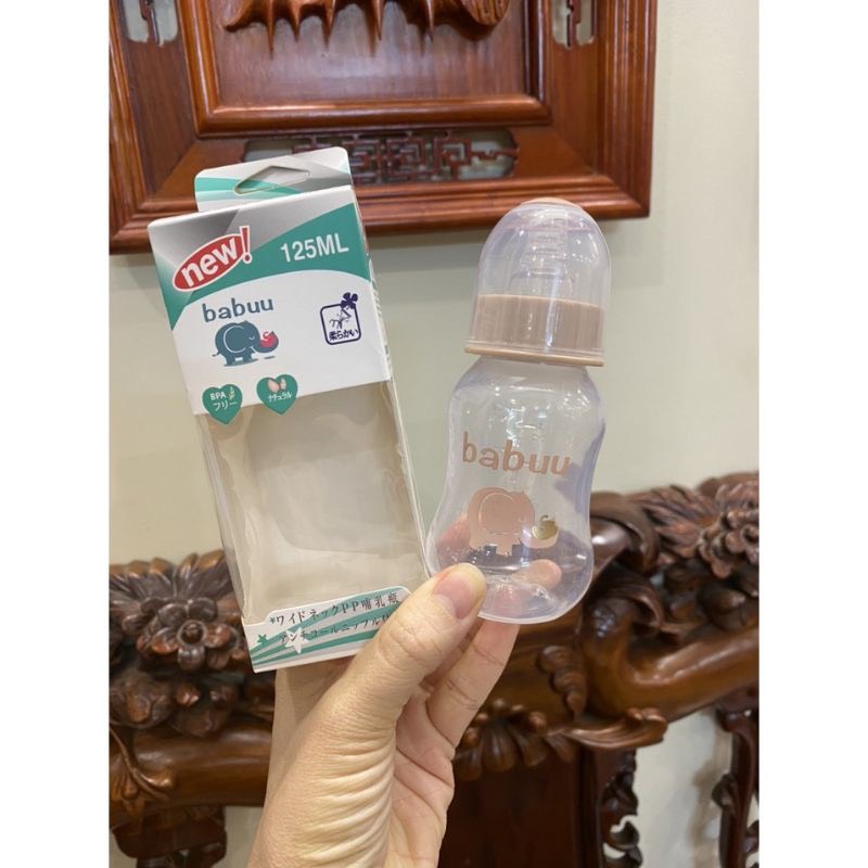Bình sữa cổ hẹp PP cho bé 60ml -125ml-250ml Babuu Nhật bản
