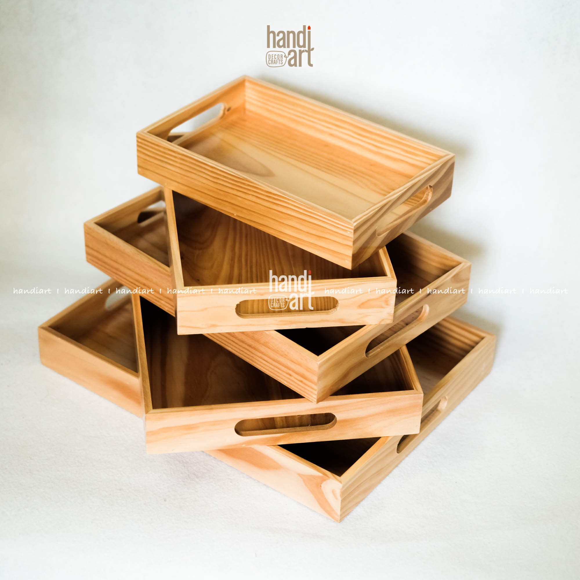 Khay gỗ đựng đồ ăn, khay gỗ tay cầm