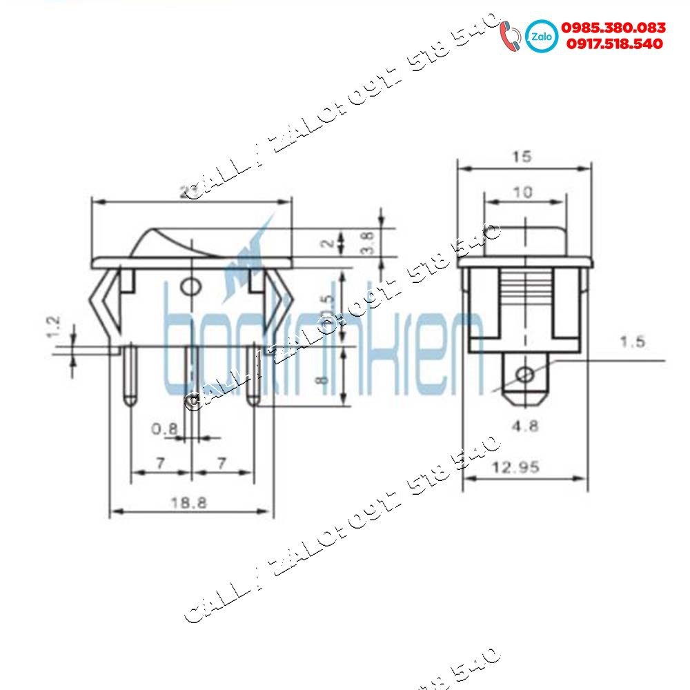 Combo 5 Công Tắc Bập Bênh 3 Chế Độ On - Off - On