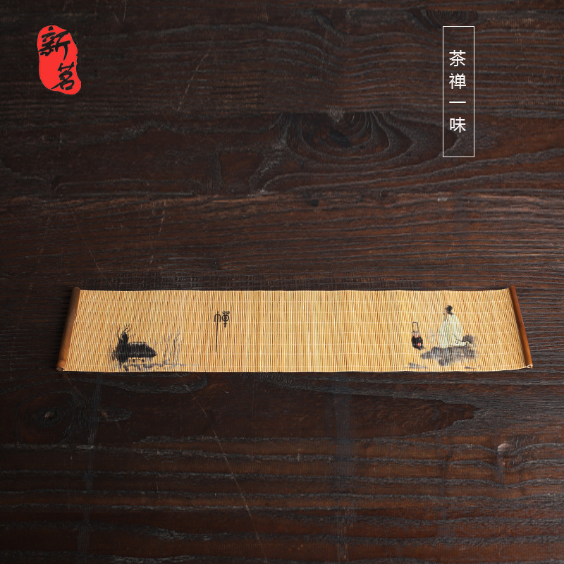 Chiếu mành tre, trúc trải lót ấm chén bàn trà đạo (45*10 cm)