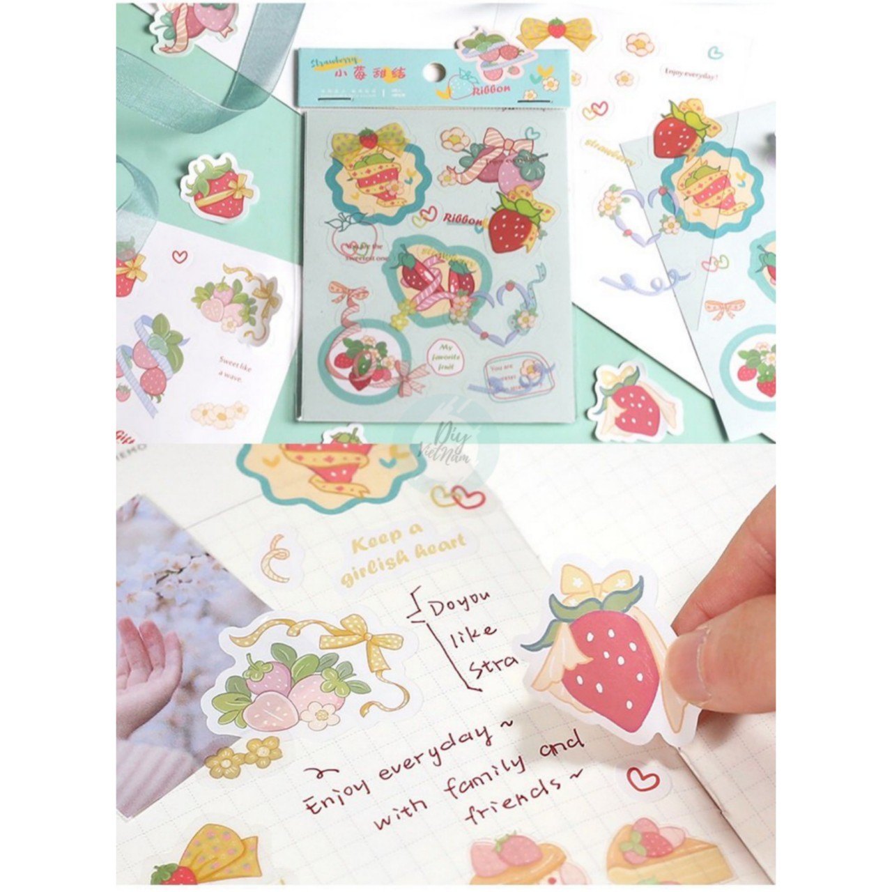 [HCM]SET HÌNH DÁN SWEET STAWBERRY
