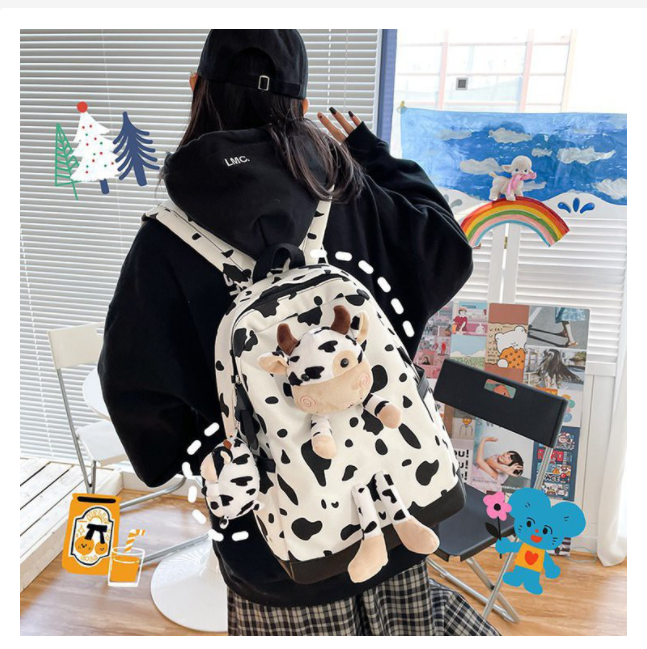 [SALE KHỦNG] Balo Nữ Ulzzang,balo sinh viên giá rẻ,balo đựng laptop,Balo đi học basic,mẫu balo bò sữa hotrend,balo xinh giá rẻ, Balo ulzzang đi học dễ thương chống nước phong cách Hàn Quốc