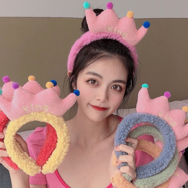 [HCM]Băng đô bờm cài tóc vương miện KING