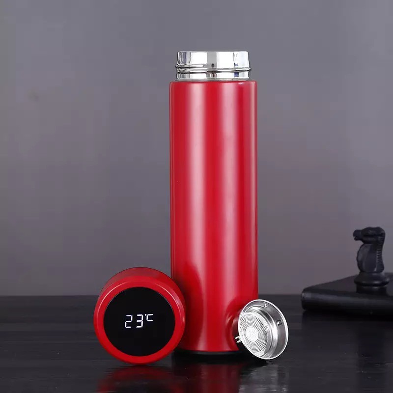 Bình giữ nhiệt thông minh có hiển thị nhiệt độ nước, Bình nước giữ nhiệt 500ml, Bình giữ nhiệt inox hiển thị nhiệt độ cao cấp, Bình Giữ Nhiệt 500ml Nắp Cảm Ứng Nhiệt Độ Inox 304