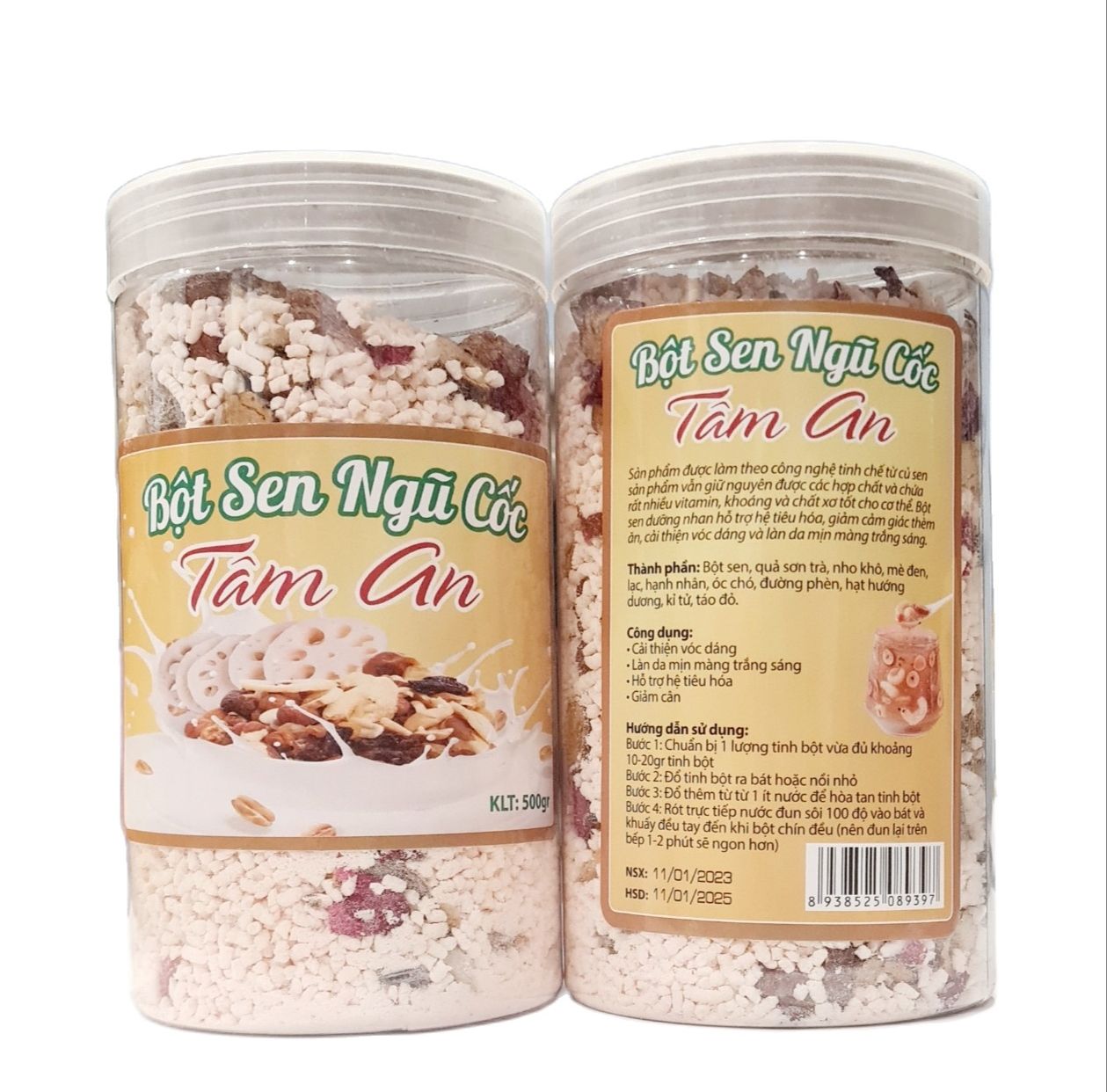 Bột Sen Ngũ Cốc Tâm An, 500gr/Hũ