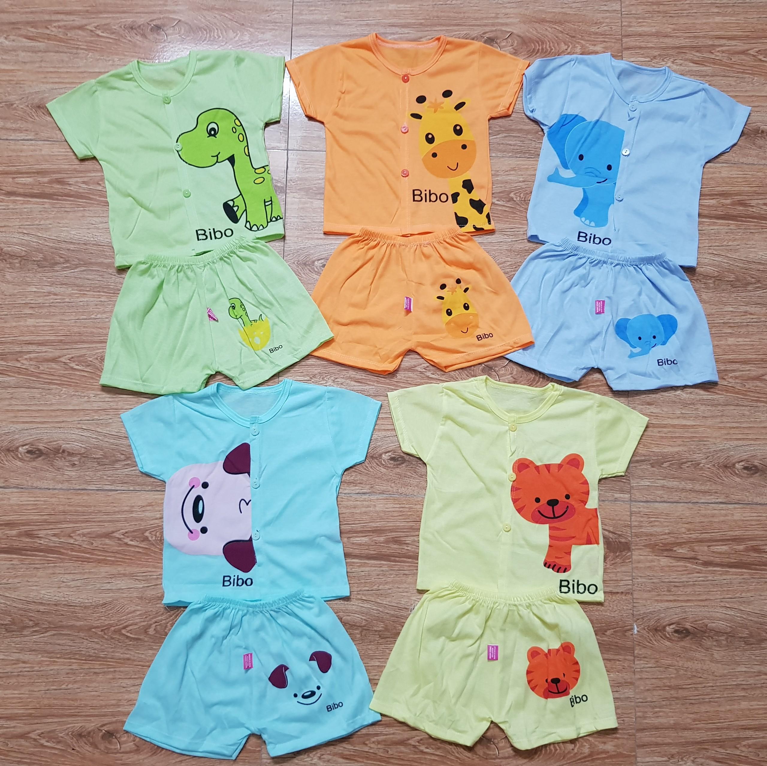 Combo 5 bộ cộc cotton cúc giữa cho bé