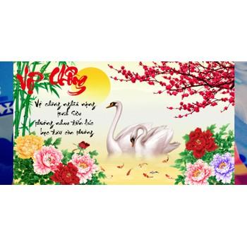 Tranh đính đá vợ chồng - lv098