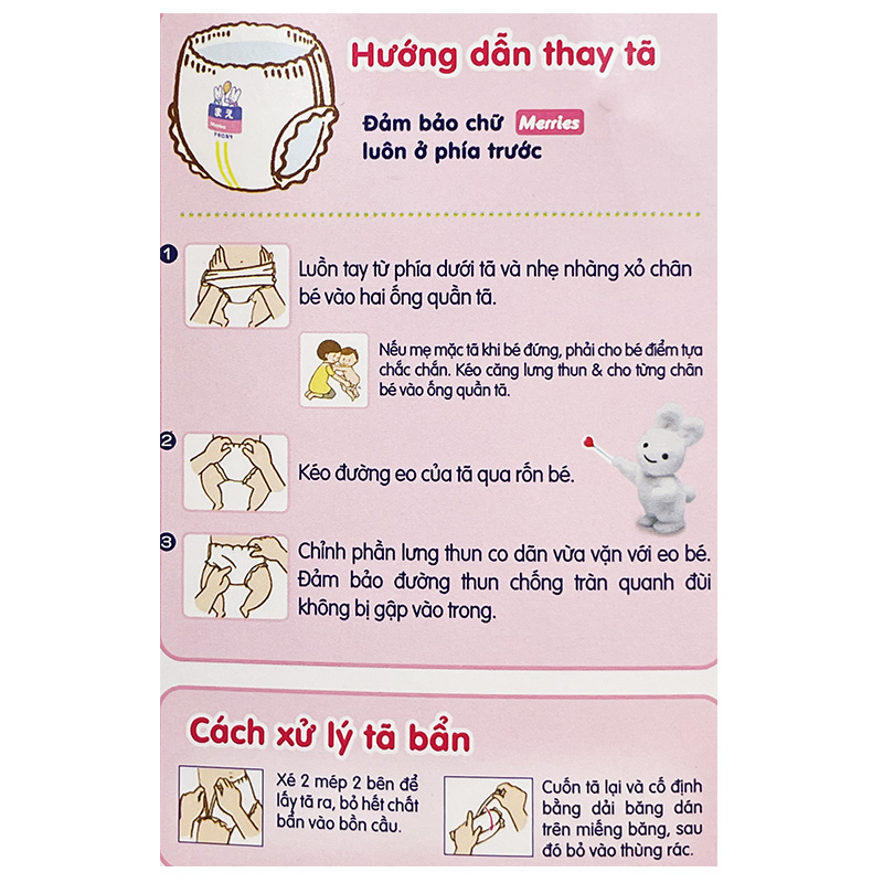 Bỉm Tã Quần Merries Size L44 miếng (Cho bé 9 - 14kg)