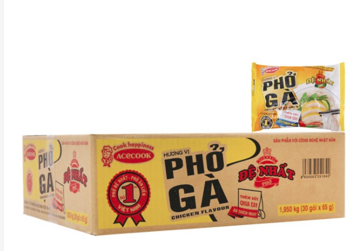 Thùng 30 Gói x 67g Phở Gà Đệ Nhất Acecook (Vui lòng đặt 1 thùng trên 1 đơn hàng)