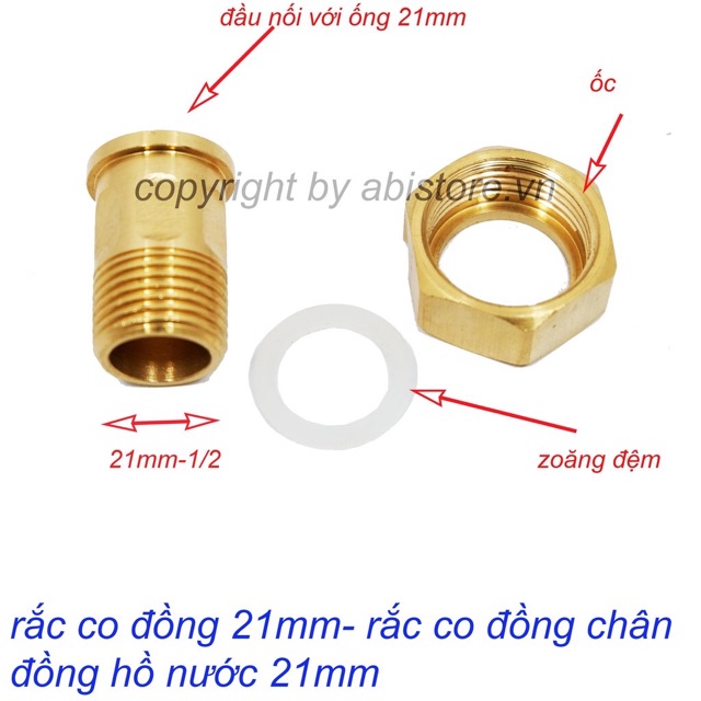 Rắc co thau cho đồng hồ nước