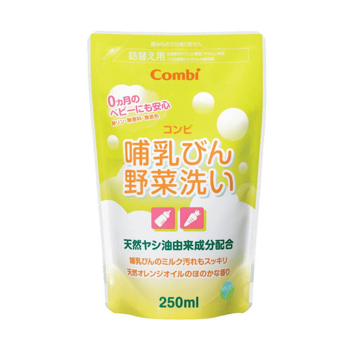 [Made in Japan] Túi dung dịch rửa bình sữa và rau quả Combi 250ml