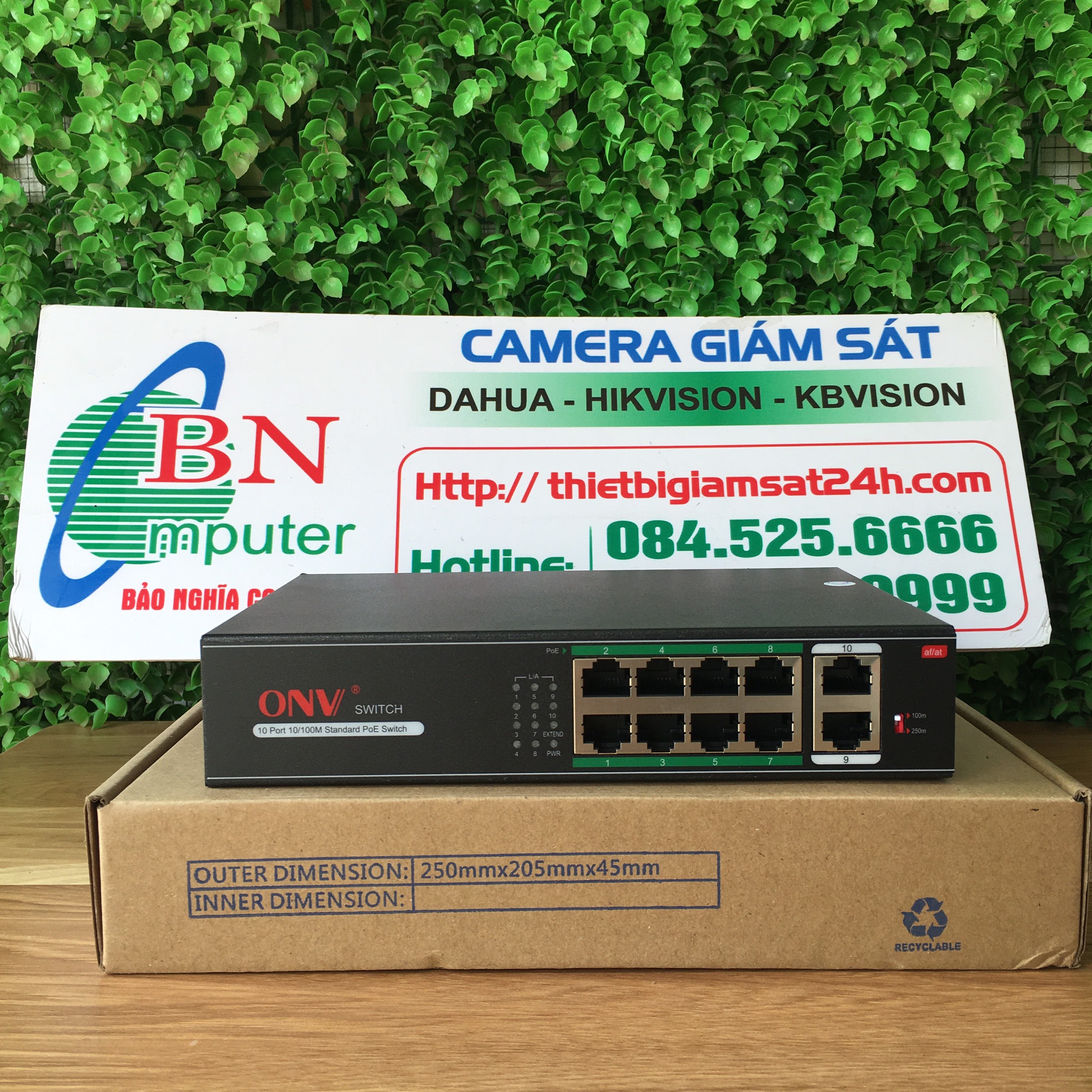 Thiết Bị Mạng Switch POE ONV H1108PLS Switch POE 8 Cổng