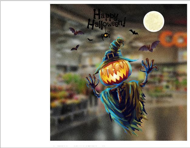 Decal trang trí tường - Người Rơm Qủy Halloween