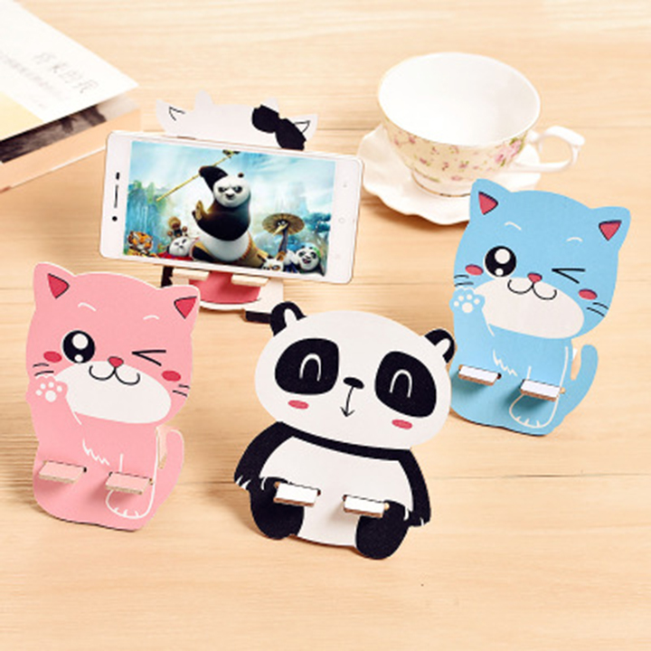 Giá đỡ điện thoại để bàn gỗ ép hình thú cute