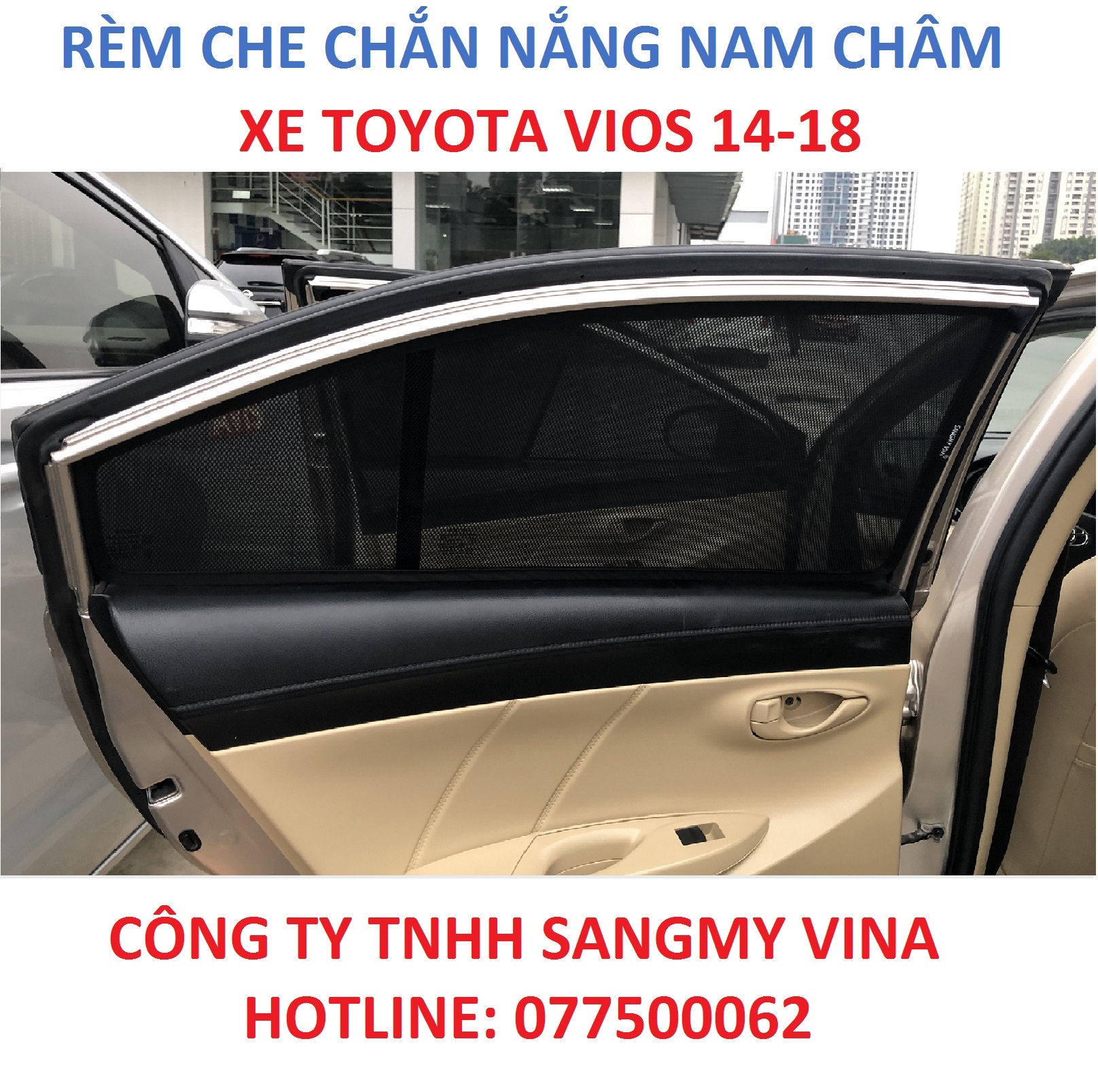 RÈM CHE NẮNG NAM CHÂM TOYOTA VIOS 2014-2018