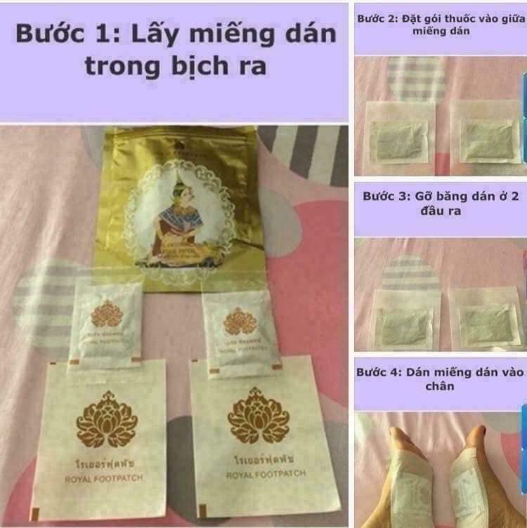 Miếng dán thải độc chân GOLD PRINCESS Thái Lan