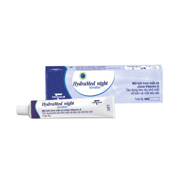 Mỡ bôi trơn mắt- Hydramed Night Sensitive - Làm dịu khô mắt và bảo vệ mắt kéo dài