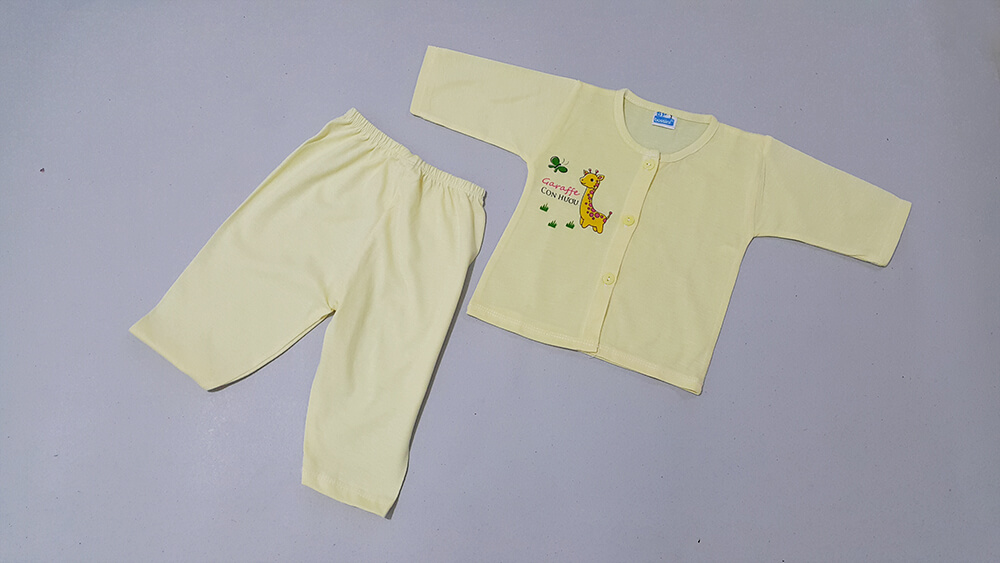 Set 3 Bộ Quần Áo Sơ Sinh Dài Tay Họa Tiết Động Vật Cho Bé 0-12 Tháng