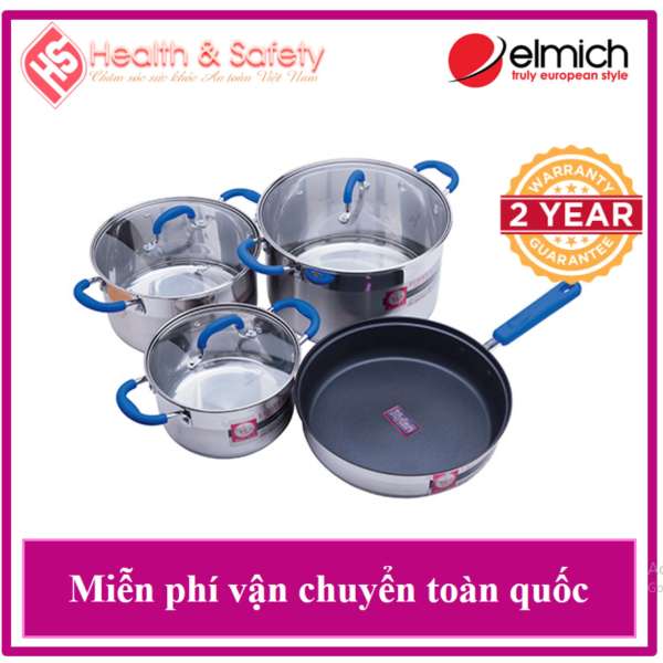 Bộ Nồi Chảo Inox Elmich Cao Cấp SM1497 - Bảo Hành 2 Năm